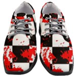 Checkerboard Splatter Women Heeled Oxford Shoes
