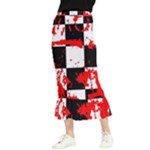Checkerboard Splatter Maxi Fishtail Chiffon Skirt