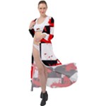 Checkerboard Splatter Maxi Chiffon Beach Wrap