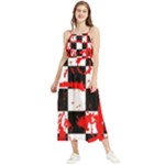 Checkerboard Splatter Boho Sleeveless Summer Dress