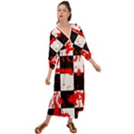 Checkerboard Splatter Grecian Style  Maxi Dress
