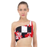 Checkerboard Splatter Spliced Up Bikini Top 
