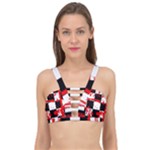 Checkerboard Splatter Cage Up Bikini Top