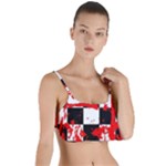Checkerboard Splatter Layered Top Bikini Top 