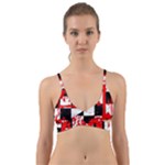 Checkerboard Splatter Wrap Around Bikini Top