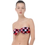 Checkerboard Splatter Classic Bandeau Bikini Top 