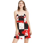 Checkerboard Splatter Summer Frill Dress