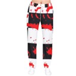 Checkerboard Splatter Women velvet Drawstring Pants