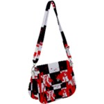 Checkerboard Splatter Saddle Handbag