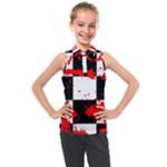 Checkerboard Splatter Kids  Sleeveless Polo Tee