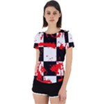 Checkerboard Splatter Back Cut Out Sport Tee