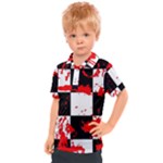 Checkerboard Splatter Kids  Polo Tee