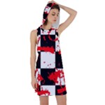 Checkerboard Splatter Racer Back Hoodie Dress