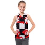 Checkerboard Splatter Kids  Sleeveless Hoodie