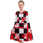 Checkerboard Splatter Kids  Midi Sailor Dress