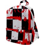 Checkerboard Splatter Zip Up Backpack