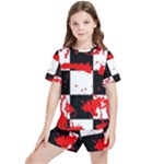 Checkerboard Splatter Kids  Tee and Sports Shorts Set