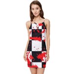 Checkerboard Splatter Summer Tie Front Dress