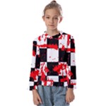 Checkerboard Splatter Kids  Frill Detail Tee