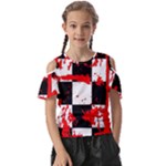 Checkerboard Splatter Kids  Butterfly Cutout Tee