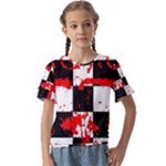 Checkerboard Splatter Kids  Cuff Sleeve Scrunch Bottom Tee