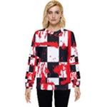 Checkerboard Splatter Hidden Pocket Sweatshirt