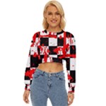 Checkerboard Splatter Lightweight Long Sleeve Sweatshirt