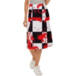 Checkerboard Splatter Midi Panel Skirt
