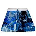 Blue Abstract Graffiti Fitted Sheet (Queen Size)
