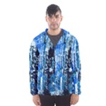 Blue Abstract Graffiti Men s Hooded Windbreaker