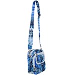 Blue Abstract Graffiti Shoulder Strap Belt Bag