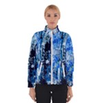 Blue Abstract Graffiti Women s Bomber Jacket