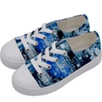 Blue Abstract Graffiti Kids  Low Top Canvas Sneakers