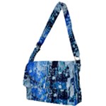 Blue Abstract Graffiti Full Print Messenger Bag (S)