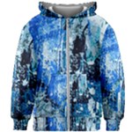 Blue Abstract Graffiti Kids  Zipper Hoodie Without Drawstring