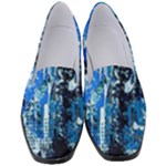 Blue Abstract Graffiti Women s Classic Loafer Heels