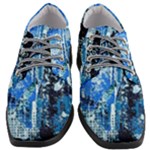 Blue Abstract Graffiti Women Heeled Oxford Shoes