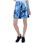 Blue Abstract Graffiti Tennis Skirt