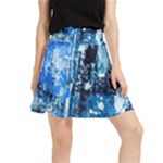 Blue Abstract Graffiti Waistband Skirt