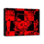 Red Grunge Skull Deluxe Canvas 16  x 12  (Stretched) 