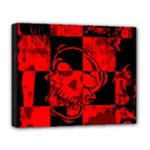 Red Grunge Skull Deluxe Canvas 20  x 16  (Stretched)