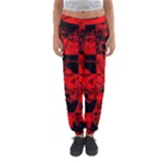 Red Grunge Skull Women s Jogger Sweatpants