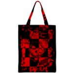 Red Grunge Skull Zipper Classic Tote Bag