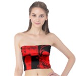 Red Grunge Skull Tube Top
