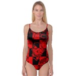 Red Grunge Skull Camisole Leotard 