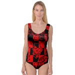 Red Grunge Skull Princess Tank Leotard 