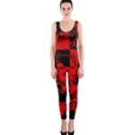 Red Grunge Skull One Piece Catsuit