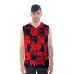 Red Grunge Skull Men s Basketball Tank Top