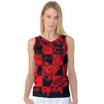 Red Grunge Skull Women s Basketball Tank Top