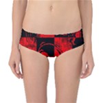 Red Grunge Skull Classic Bikini Bottoms